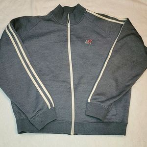 Abercrombie & Fitch jacket polyester zipper closure, gray white stripes